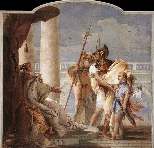 TIEPOLO, Giovanni Domenico Aeneas Introducing Cupid Dressed as Ascanius to Dido Norge oil painting art